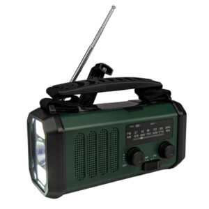 Nødradio FM/AM - 10.000 mAh powerbank - Håndsving - Solcelle
